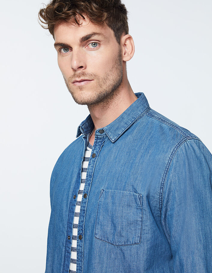 Men’s indigo pressstud REGULAR denim jacket