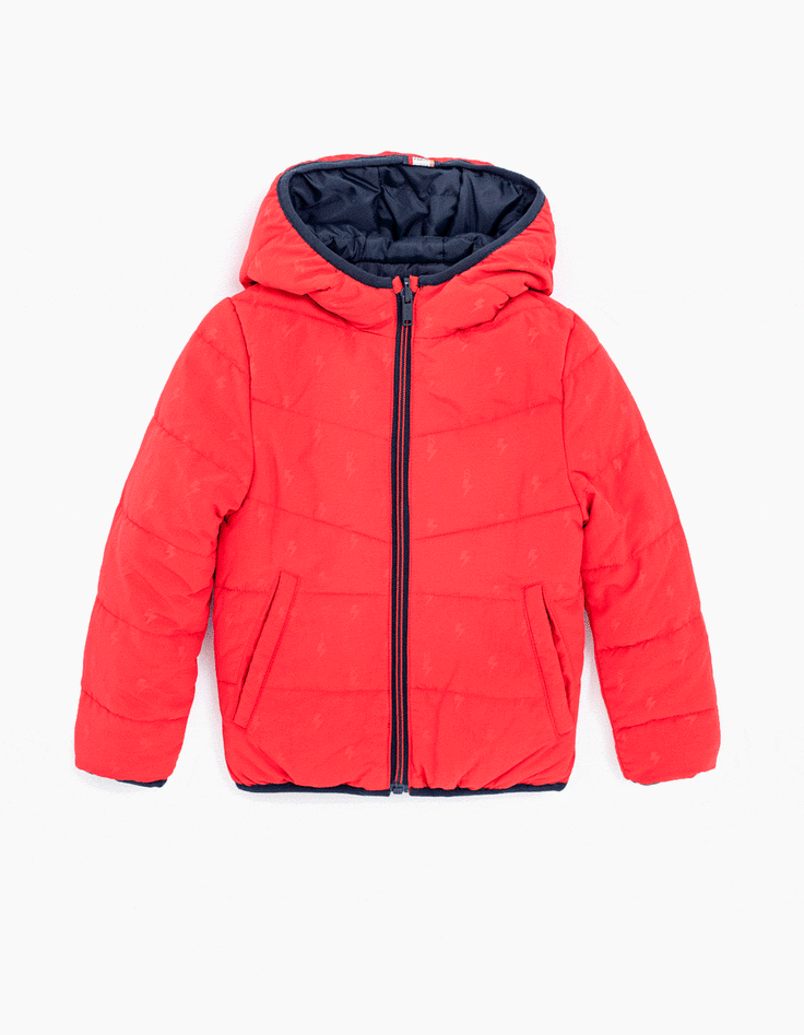Anorak rojo y navy #IKKSplay# reversible niño -1