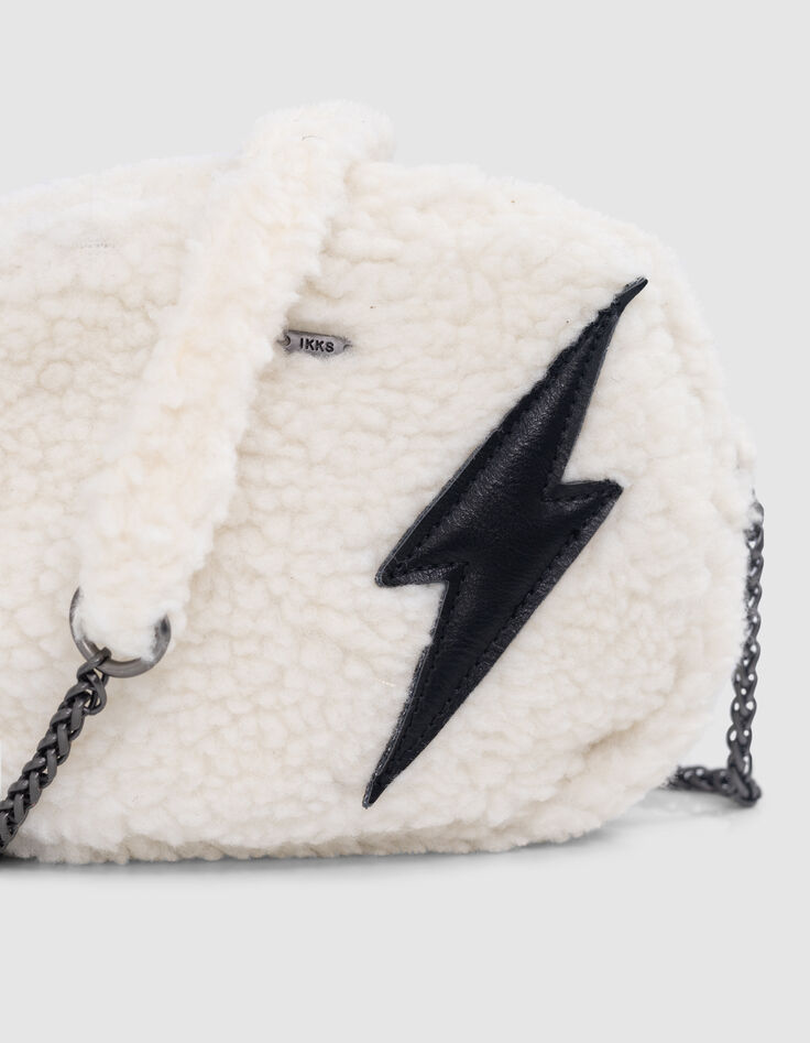 Bolso crudo sherpa reciclado insignia rayo niña-3