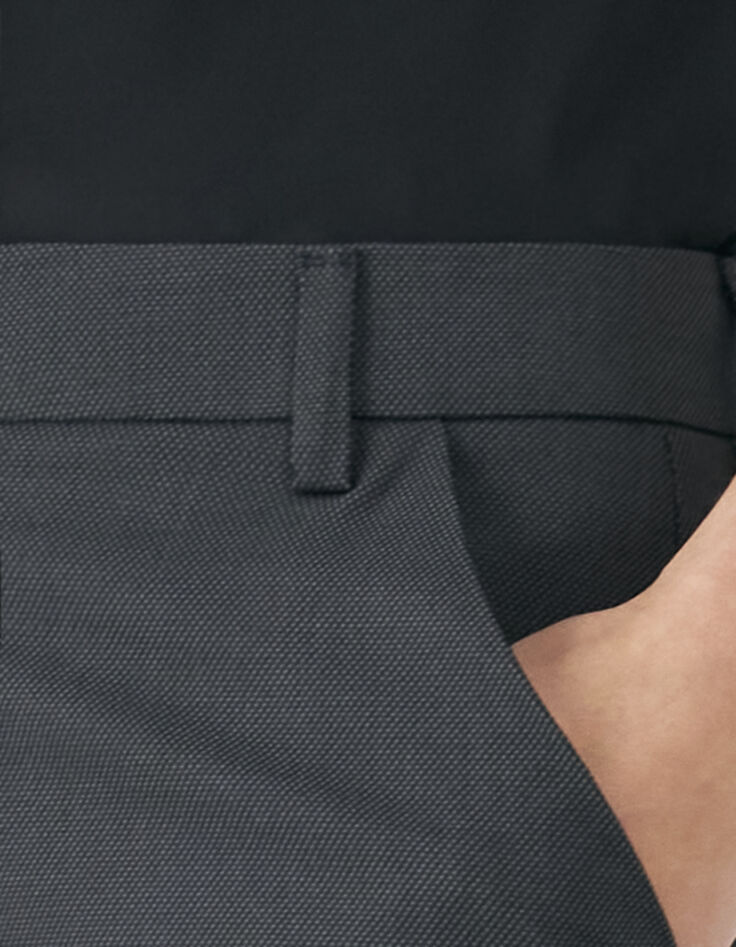 Women’s black semi-plain jacquard straight suit trousers-5