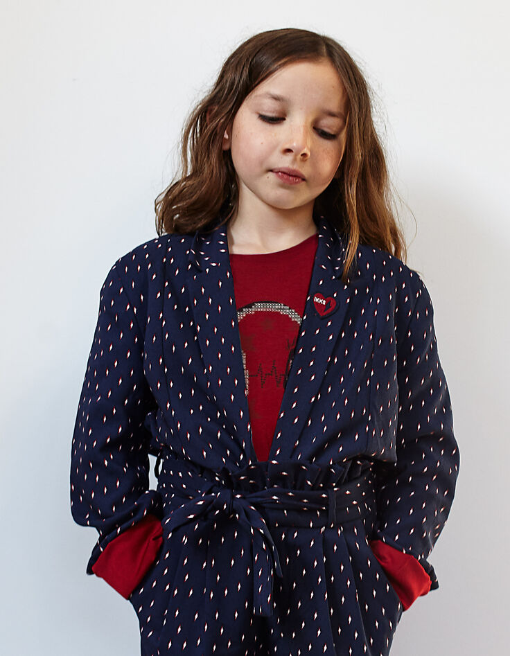 Veste de costume fluide navy imprimé éclairs fille-1