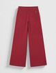 Chino large Rouge coton Femme-6