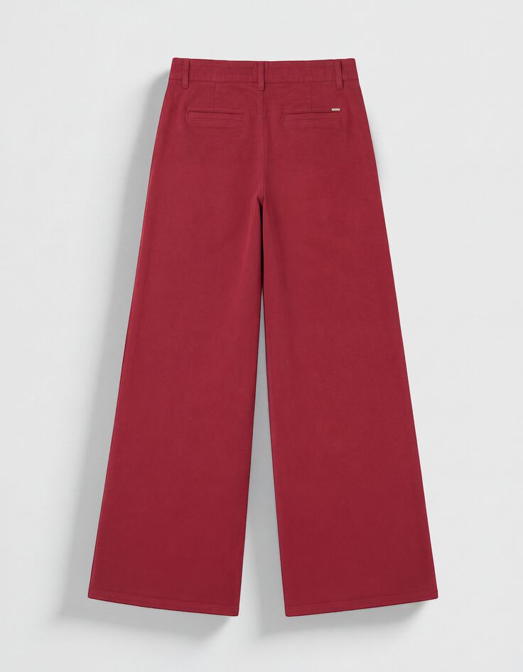 Chino large Rouge coton Femme-6