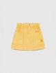 Girls' yellow denim skirt with rock jungle print scarf-2