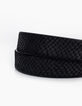 Ceinture noire en cuir nubuck effet croco Homme-3