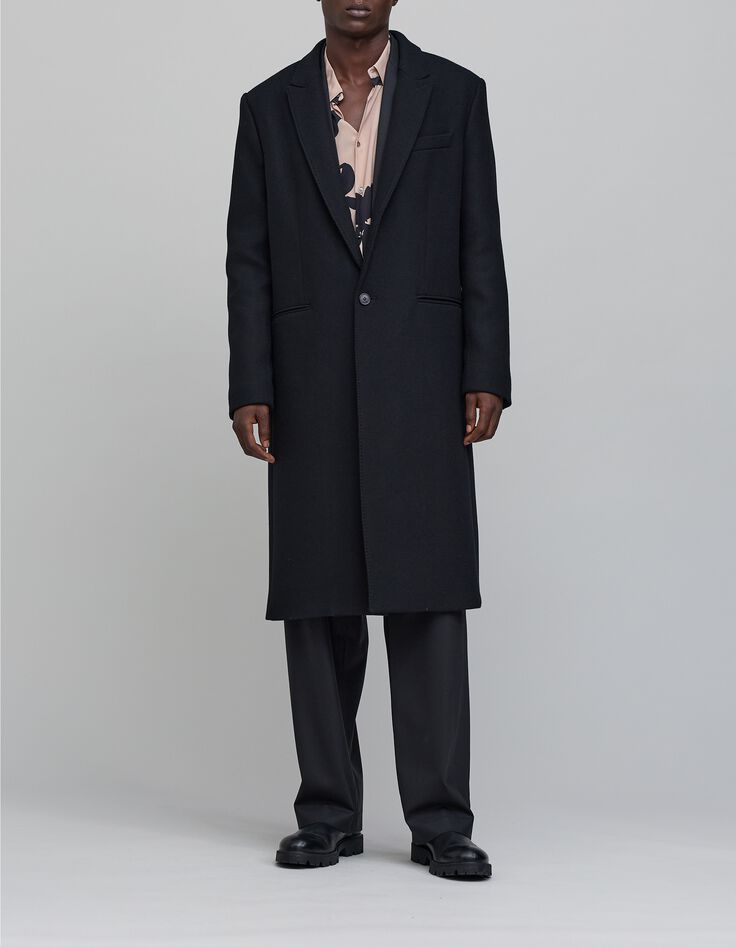 Pure Edition-Abrigo largo de lana negra para hombre-5 Pure Edition-Abrigo largo de lana negra para hombre-5