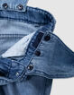 Ensemble salopette bleue et T-shirt blanc fille-6