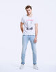 Camiseta blanca con foto palmeras L.A DRIVE Hombre-6