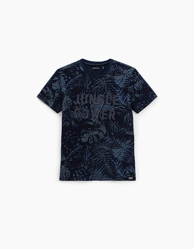 Indigoblaues Jungen-T-Shirt mit Dschungelprint  - IKKS