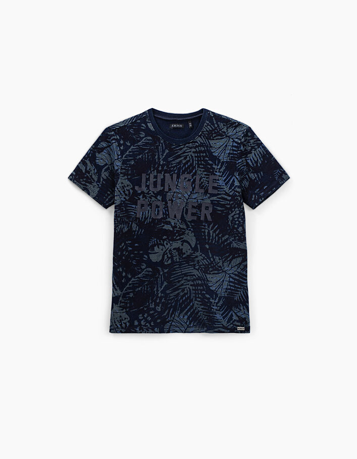 Indigoblaues Jungen-T-Shirt mit Dschungelprint  - IKKS