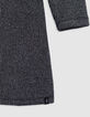 Girls' hort iridescent grey dress with bow detail-7