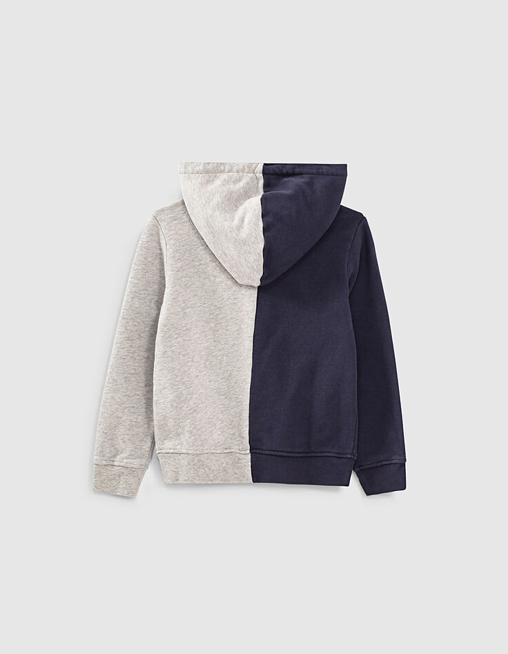 Sweater navy en blauw Collegestijl met kap jongens -3