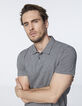 Men’s black minimalist Jacquard polo shirt-1