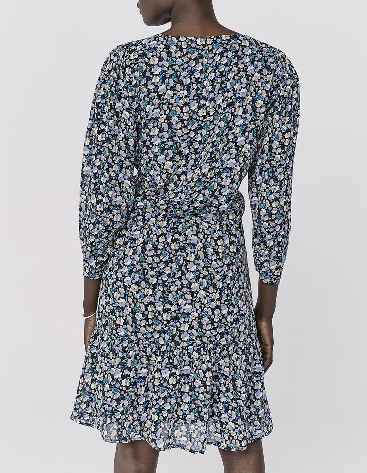 Kurzes Damenkleid aus Viscose mit Blumenprint-3 Kurzes Damenkleid aus Viscose mit Blumenprint-3