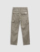 Pantalon BATTLE kaki taille élastiquée garçon-6