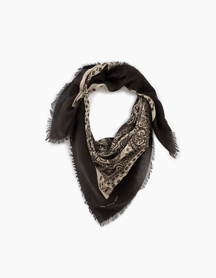 Anthrazitgraues Herrenhalstuch im Bandana-Look-2