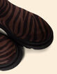 Chelsea laarzen bruin leer Fluwelen zebra motief I.Code-7