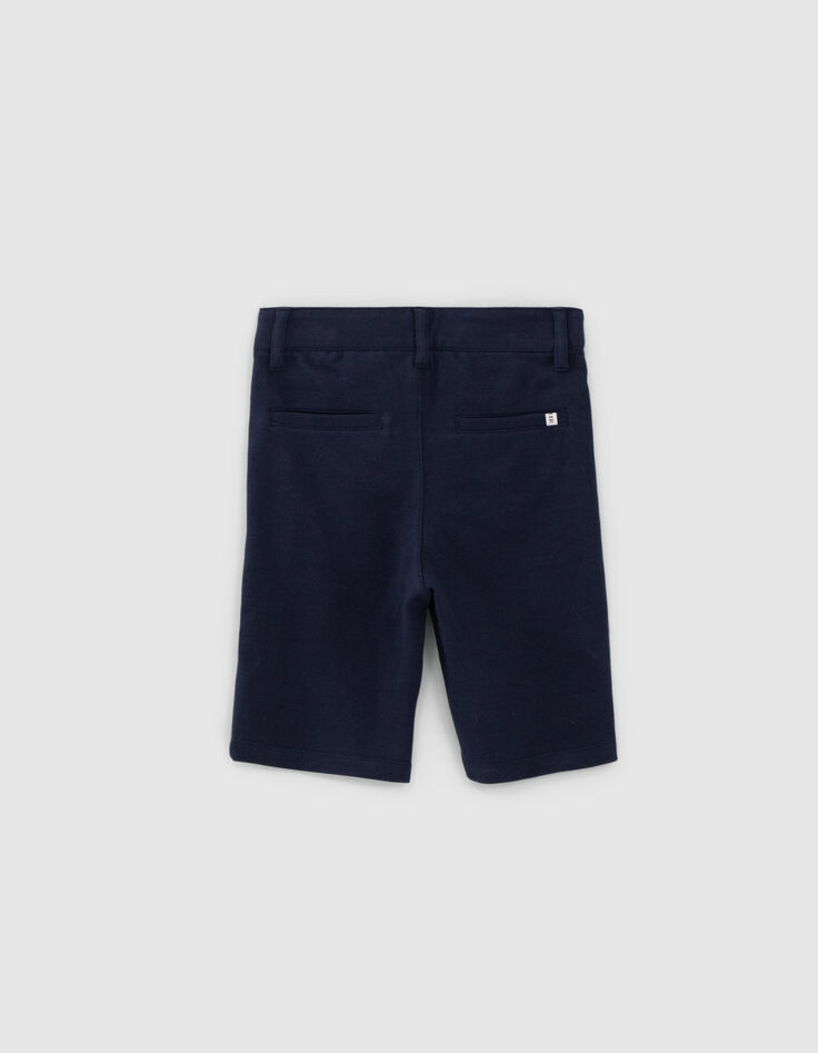 Marineblaue Chino-Jungenbermudas aus Piqu&eacute;jersey-2