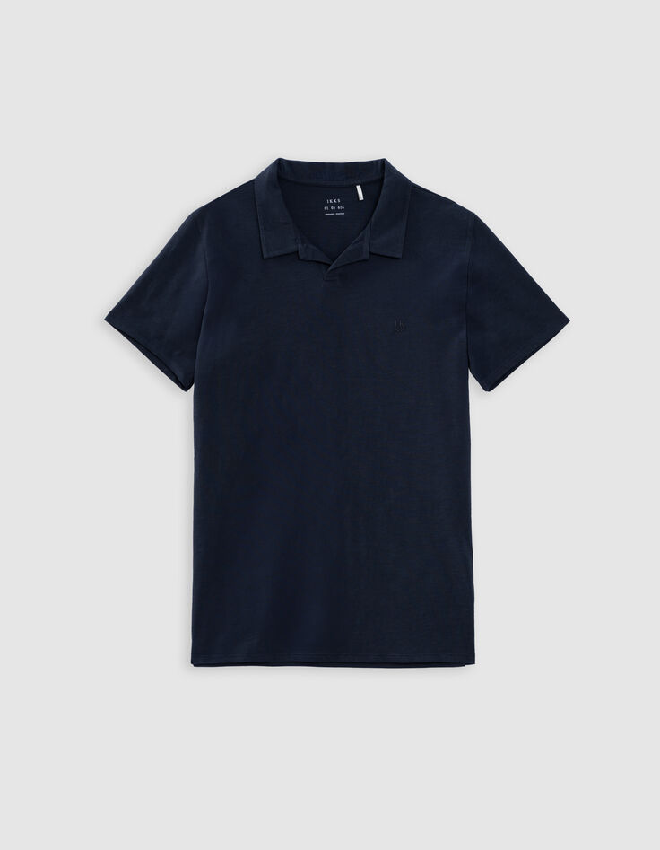 Herrenpoloshirt REGULAR, tintenfarben, Biowolle, geflammt-5