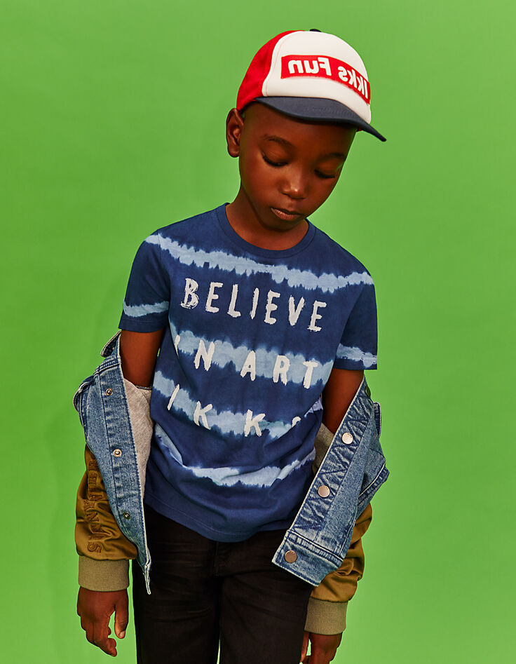 Tee-shirt indigo BELIEVE IN ART garçon-2