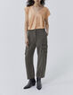 Women’s Desert foil linen knit drawstring side T-shirt-5