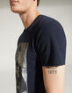 Men&rsquo;s navy punk officer image organic cotton T-shirt-4