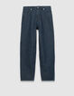 Gerade geschnittene weiße Cropped-Damenjeans Streifenmotiv-7