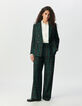 Grüne Damen-Oversize-Jacke Karos-1