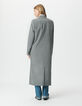Women’s grey pinstripe long suit jacket-4
