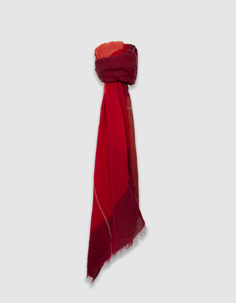 Fular rojo cuadros mujer - IKKS