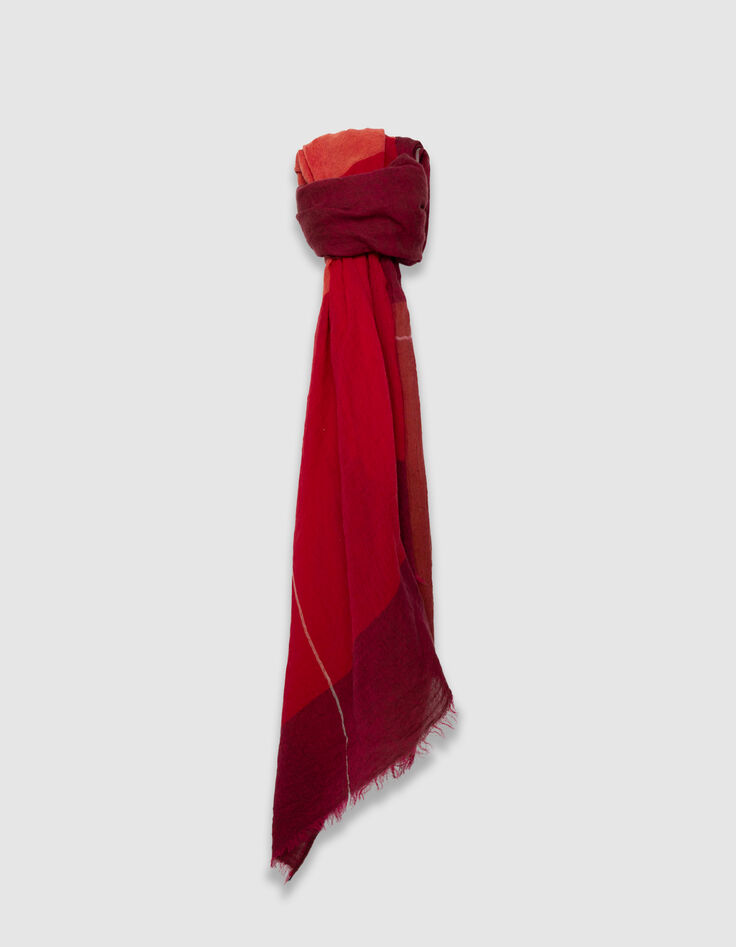 Fular rojo cuadros mujer-1