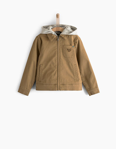 Camelbraune Jungenjacke mit abnehmbarer Kapuze  - IKKS