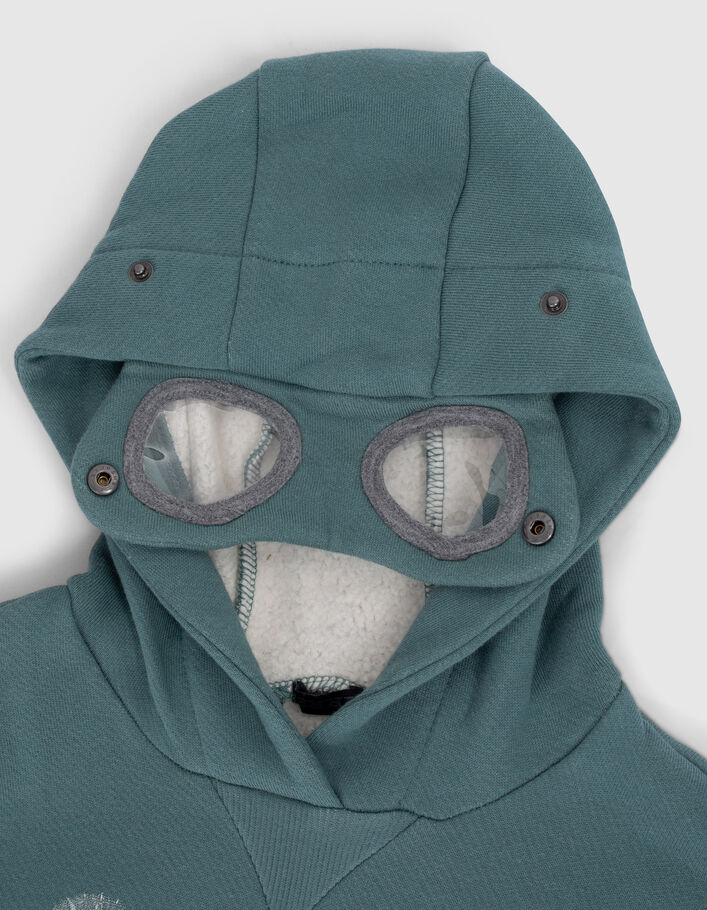 Boys’ stone green hoodie with goggles-7