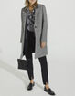 Women’s grey wool blend coat with grey denim facing-7