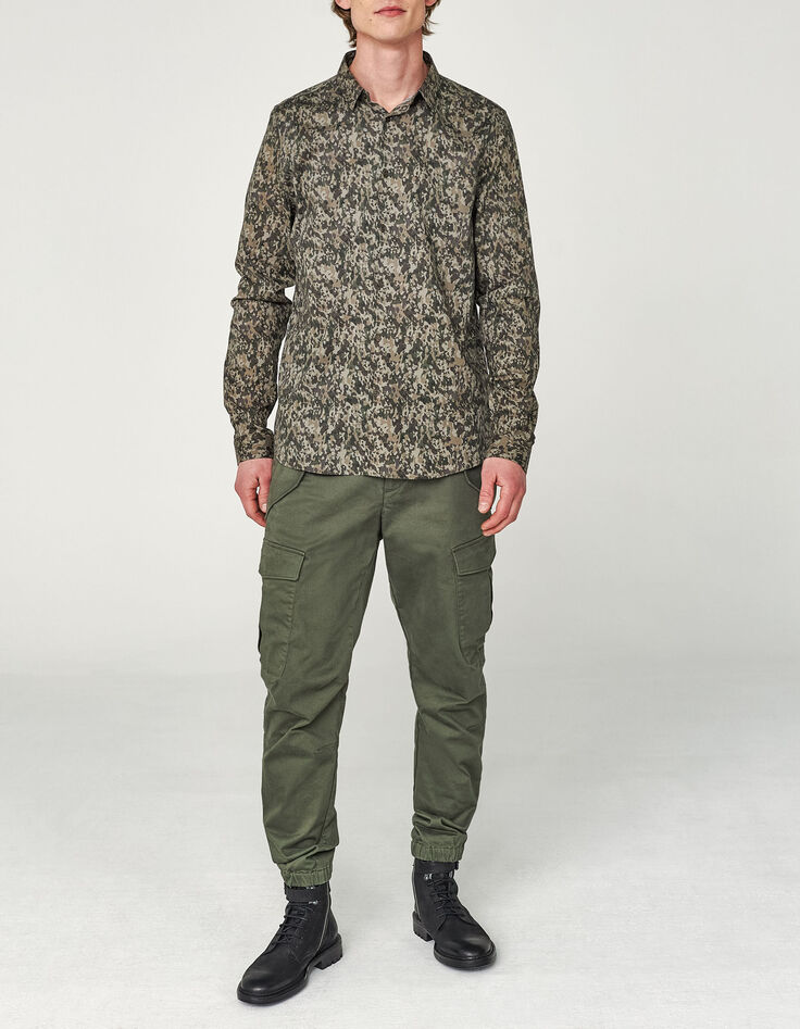 Camisa SLIM caqui estampado camuflaje Hombre-6
