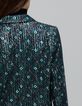Veste noire imprim&eacute; g&eacute;om&eacute;trique brod&eacute;e sequins Femme-5
