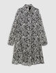 Women's ivory lurex zebra print dress-6