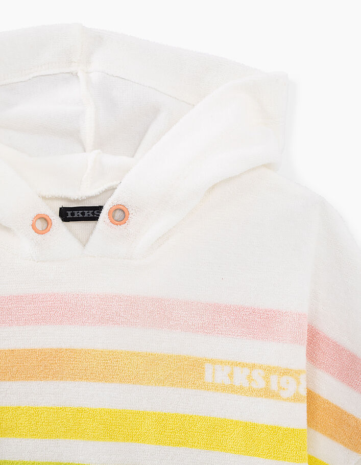 Mädchensweatshirt aus Frottee mit Regenbogenstreifen - IKKS