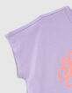 T-shirt lilas message et fruits fluo fille-5
