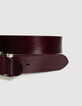 Bordeauxroter Damengürtel Lackleder-2