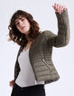 Women’s khaki leopard reversible padded jacket-1
