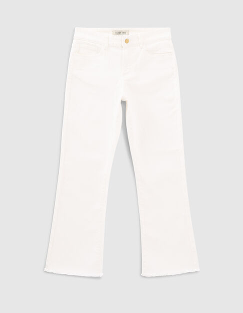 Ecru cropped flare jeans franjes I.Code - I.CODE