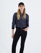 Women’s metallic jacquard short bomber jacket-2