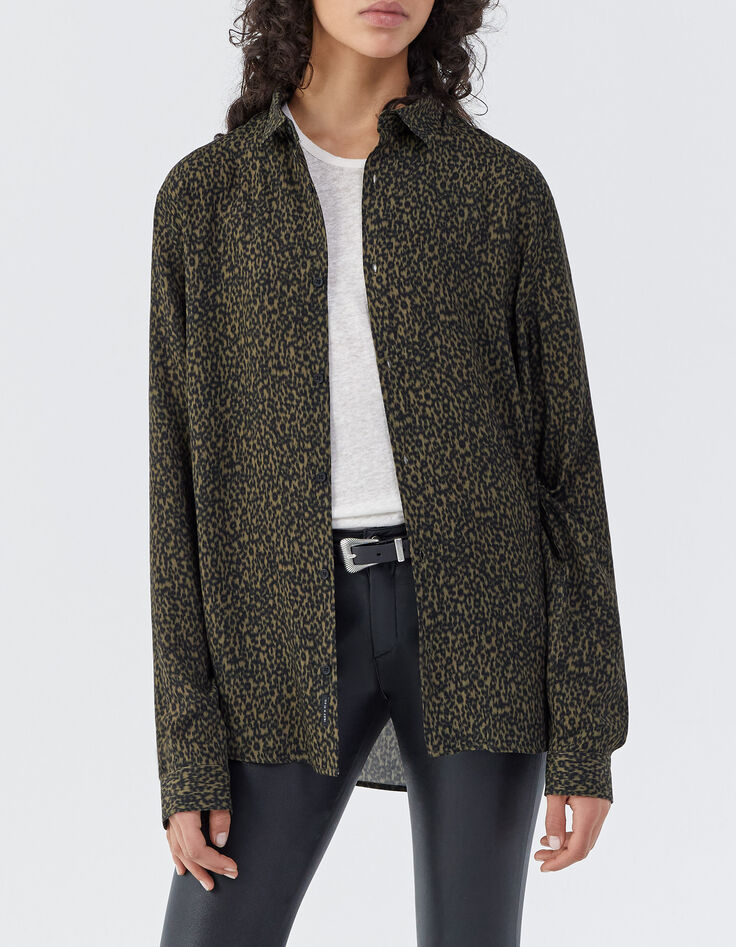 Hellkhaki REGULAR-Herrenhemd mit Blumen-Camouflageprint-6