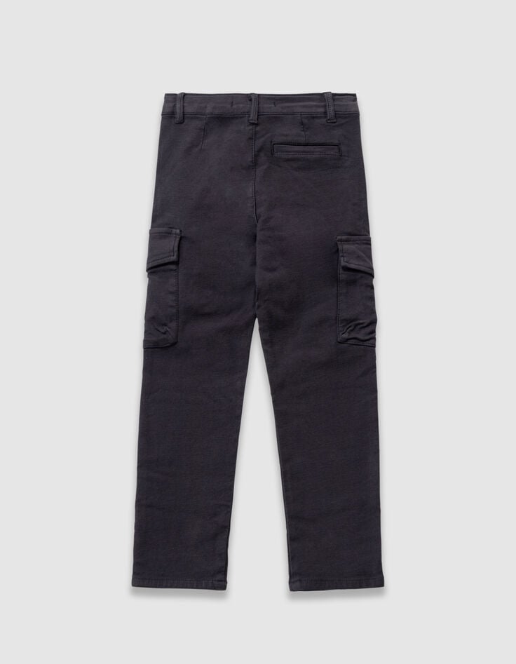 Boys’ black cargo-style straight trousers-6 Boys’ black cargo-style straight trousers-6