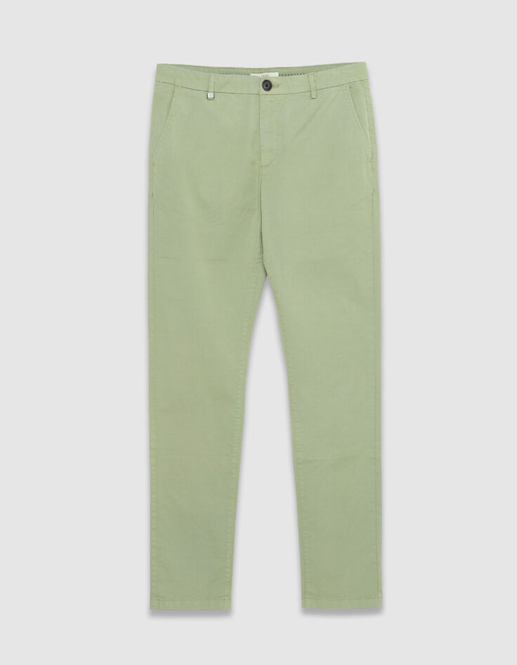 Men's green slim-fit chino pants-6