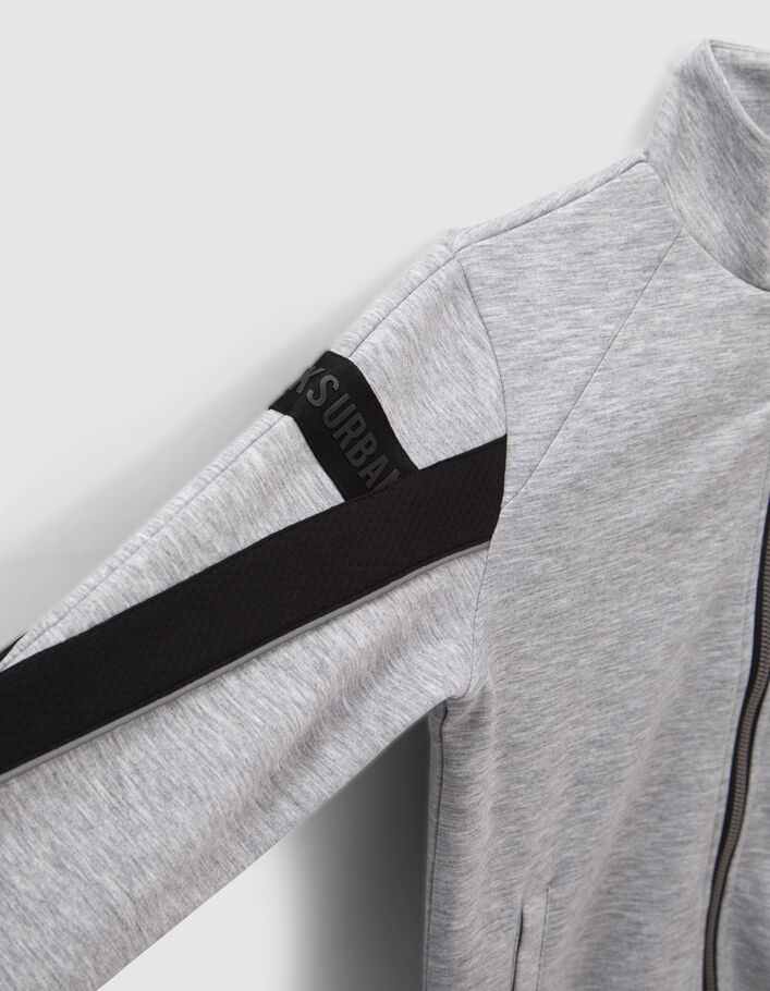 Graue Jungensweatjacke mit Details und Reflektoren-8