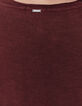 Tee-shirt grenat en coton flammé message pailleté femme-5