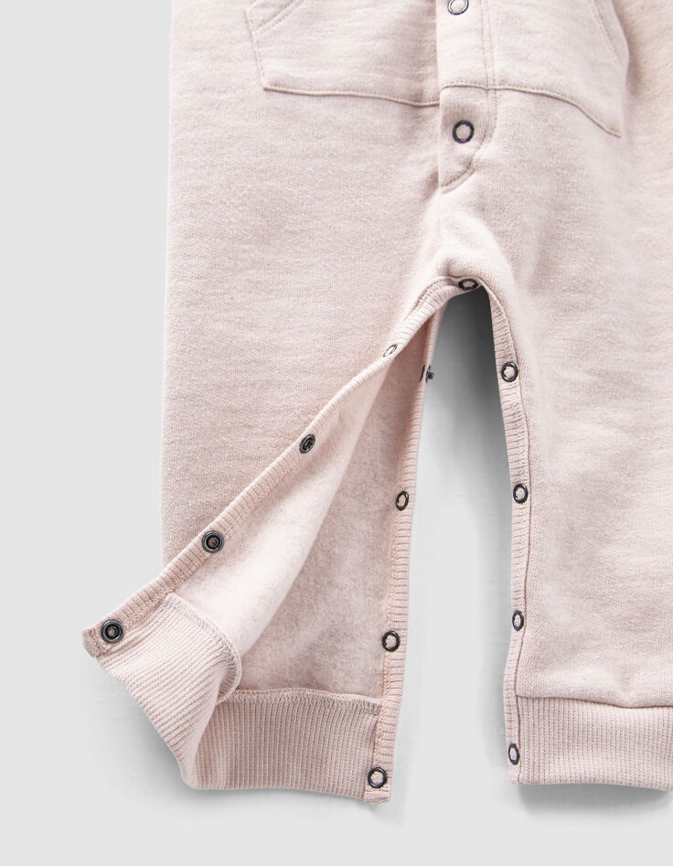 Baby’s light pink organic fabric hooded all-in-one-4