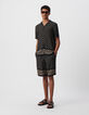 Zwart REGULAR overhemd print Balinese motieven Heren-2